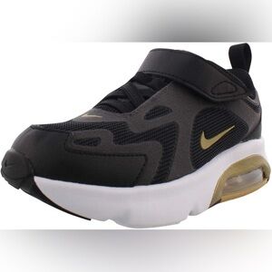 NIKE AIR MAX 200 Toddler Black and Gold Sneakers (US 6)